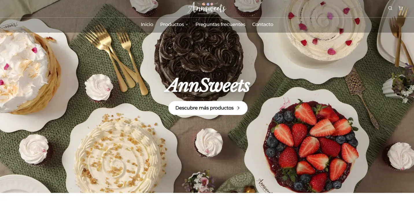 Captura del sitio AnnSweets
