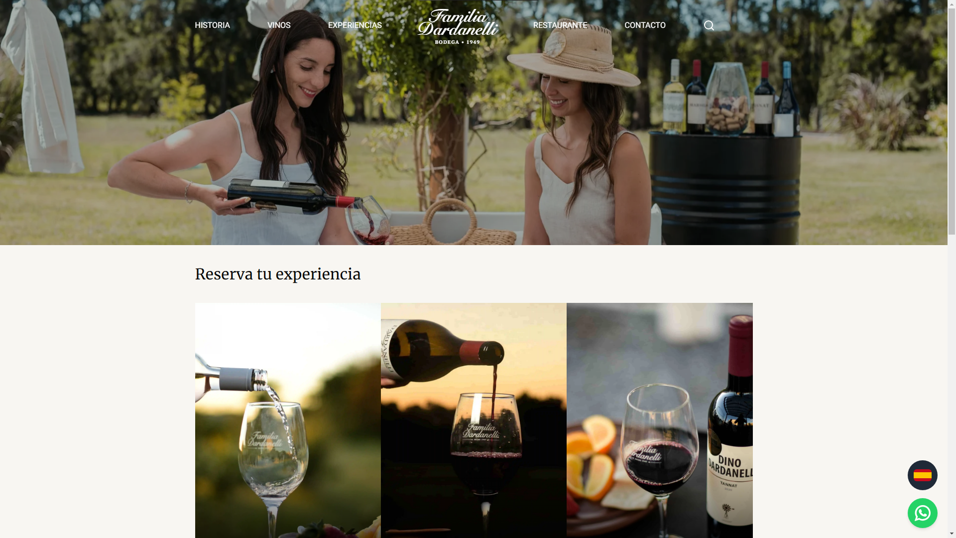 Familia Dardanelli wine page preview