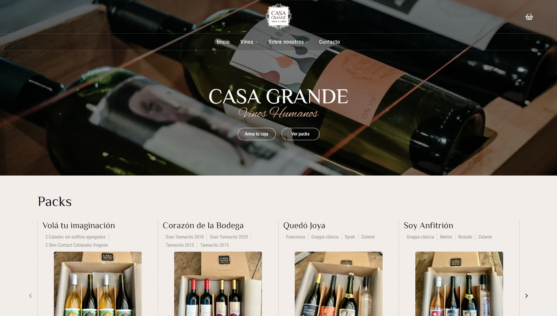 Vinos Casa Grande e-commerce preview